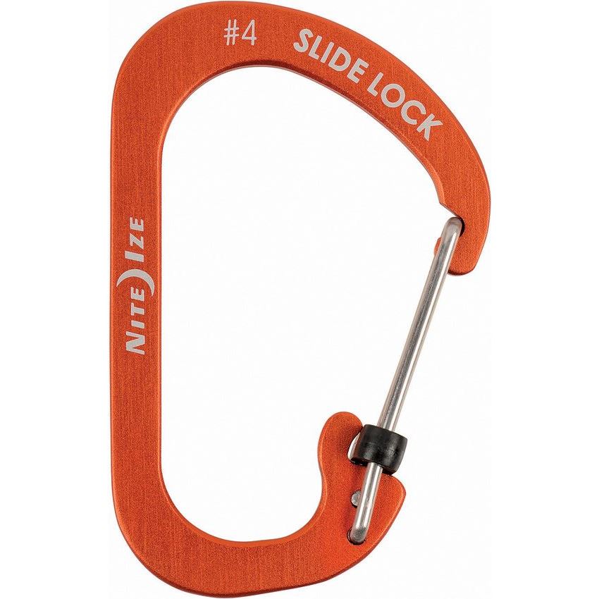 Nite Ize 4045 #4 Carabiner SlideLock with Orange Aluminum Construction