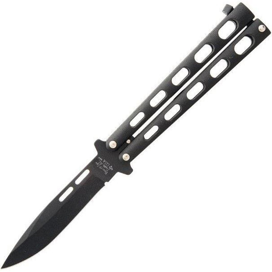 Bear & Son 115B Butterfly Folding Pocket Knife with Black Powder Coated Zinc Handle