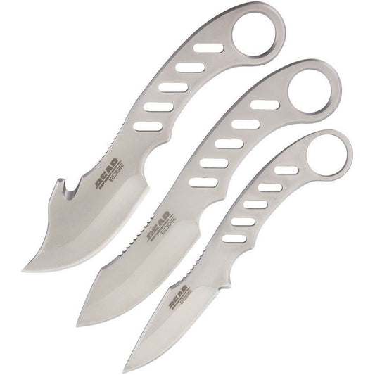 Bear Edge 61520 3-Piece Game Set with Sheath Fixed Blade Knife