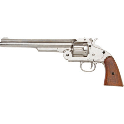 Old West M1869 Schofield Nickel Finish Pistol - Non-Firing Replica