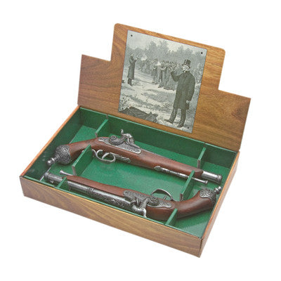 Colonial 1825 Italian Percussion Dueling Flintlock Set Non-Firing Replica