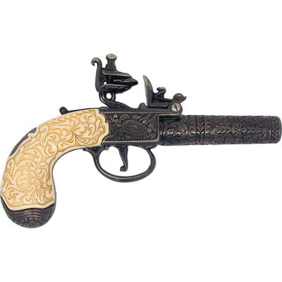 Colonial Replica 18TH Century Ornate Flintlock Pistol Non-Firing Gun