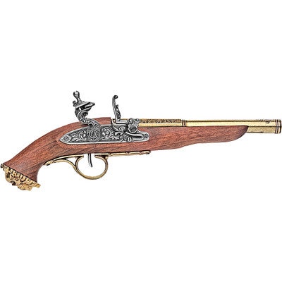 Replica 18TH Century Brass Trim Pirate Flintlock Pistol Non-Firing Gun