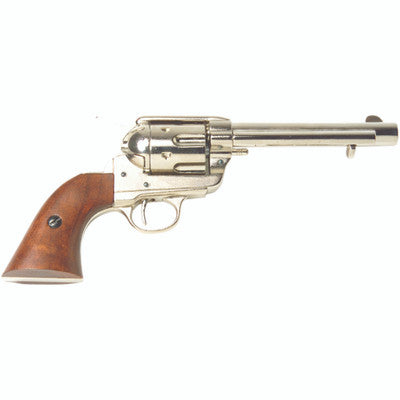 Old West Frontier Replica Nickel Revolver Non-Firing Gun-22-1106N