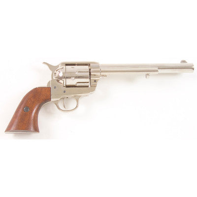 Old West M1873 Nickel Finish Cavalry Barrel Replica Revolver Non-Firing Gun-22-1107N