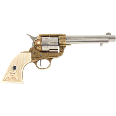 Old West M1873 Frontier Barrel Dual Tone Finish Replica Revolver Non-Firing Gun-22-1108L