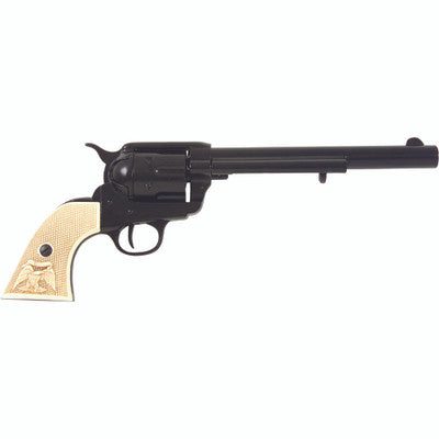 Old West M1873 Black Finish Cavalry Non-Firing Replica Revolver - Faux Ivory Grips-22-1109B