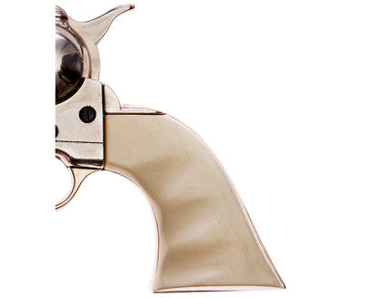 Old West Frontier Replica Nickel Finish, Ivory Grips Revolver Non-Firing Gun