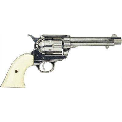 Old West Frontier Replica Nickel Finish, Ivory Grips Revolver Non-Firing Gun