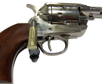 Old West Replica M1873 Nickel Finish Quick Draw Revolver Non-Firing Gun