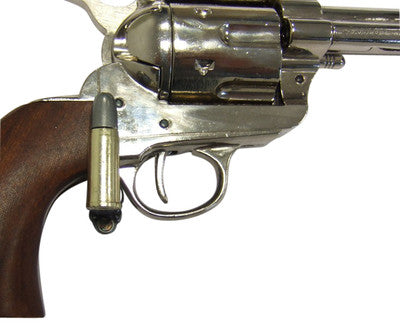 Old West Replica M1873 Nickel Finish Quick Draw Revolver Non-Firing Gun-22-1186N