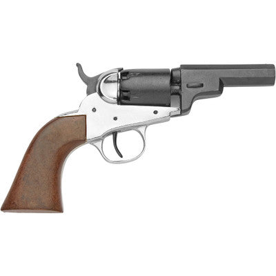 Old West Replica M1849 Nickel Finish Pocket Revolver Non-Firing Gun-22-1259N