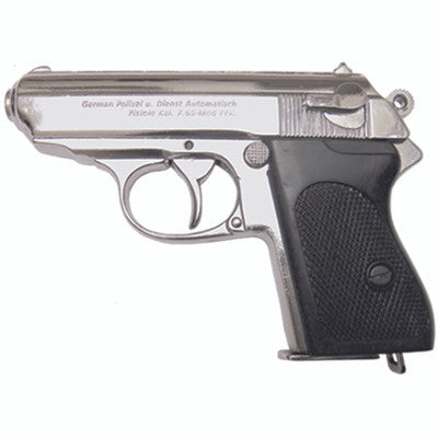 Replica Bond Nickel Finish Semi Automatic Pistol Non-Firing Gun-22-1277N