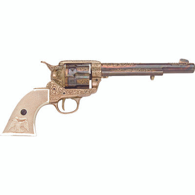 Old West Replica Gold Engraved Revolver Non-Firing Gun-22-1281L