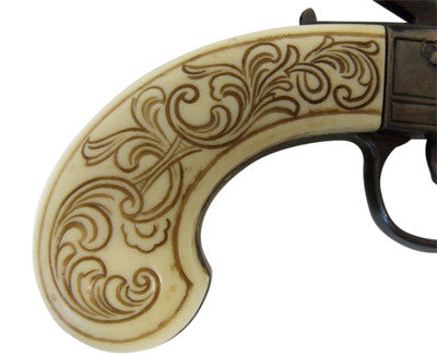 Replica Colonial Gold Finish Ladies Muff Flintlock Pistol Non-Firing Gun