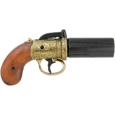 British Pepperbox Revolver - Brass