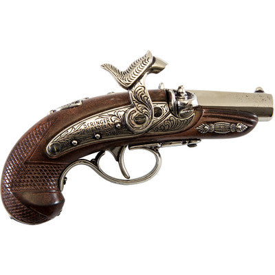 Civil War Philadelphia Derringer Cap Firing Replica Shiny Nickel