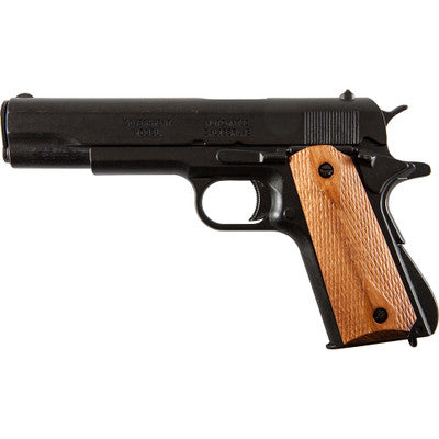 Replica M1911A1 Black Finish Light Wood Grips Government Automatic Pistol Non-Firing Gun-22-8316