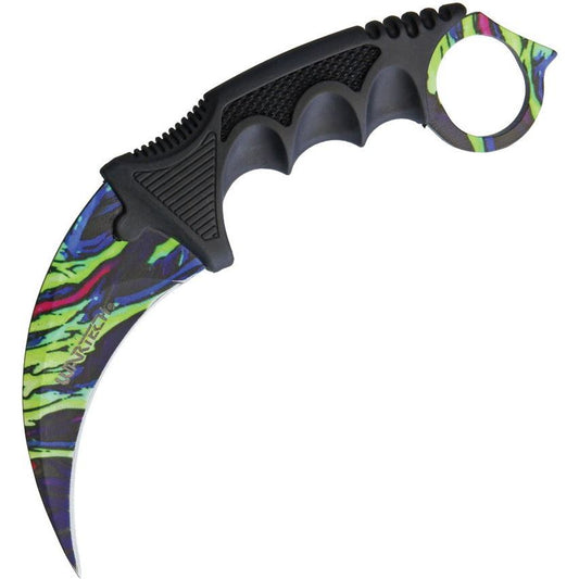 Miscellaneous 4374 Neck HyperBeast Knife with Black Finger Grooved Nylon Handle