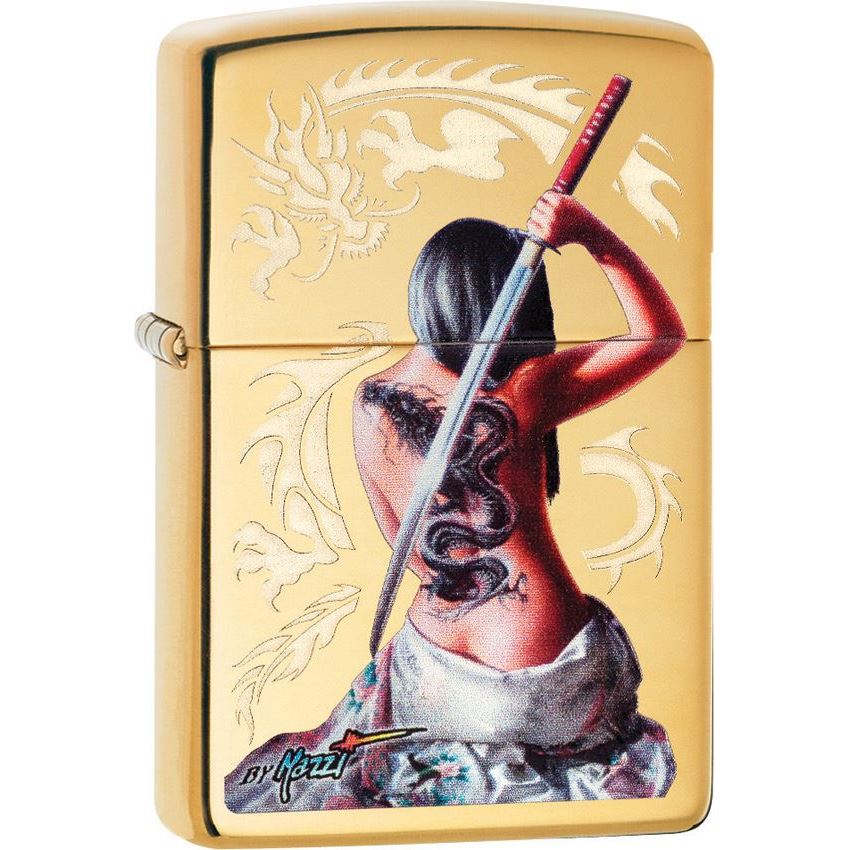 Zippo 04654 Mazzi Lighter with High Polish Brass Finish