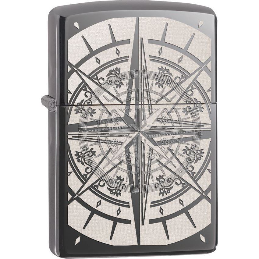 Zippo 11761 Compass Lighter with Black Ice Finish