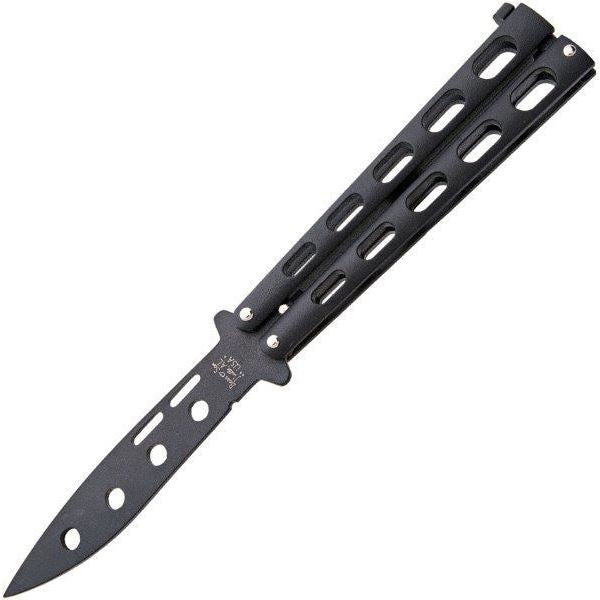 Bear & Son 115BTR Butterfly Black Knife Black Powder Coated Handles