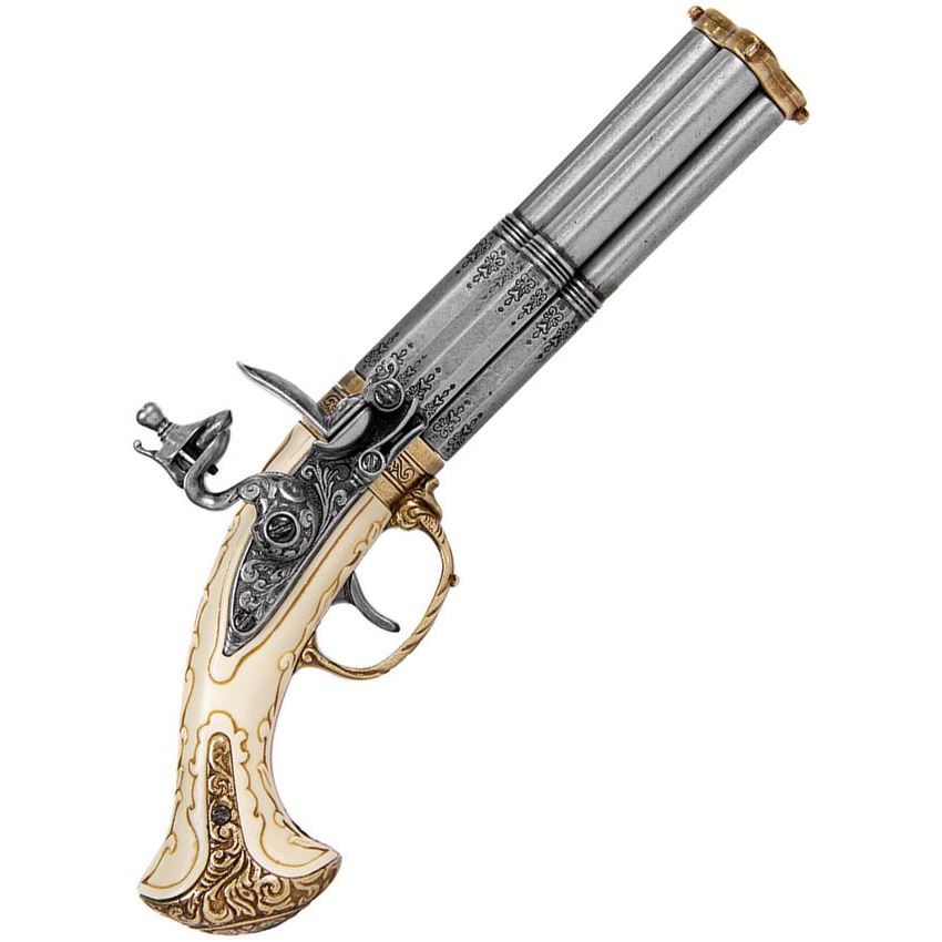 Denix Replicas 1310 Revolving 4 Barrel Flintlock