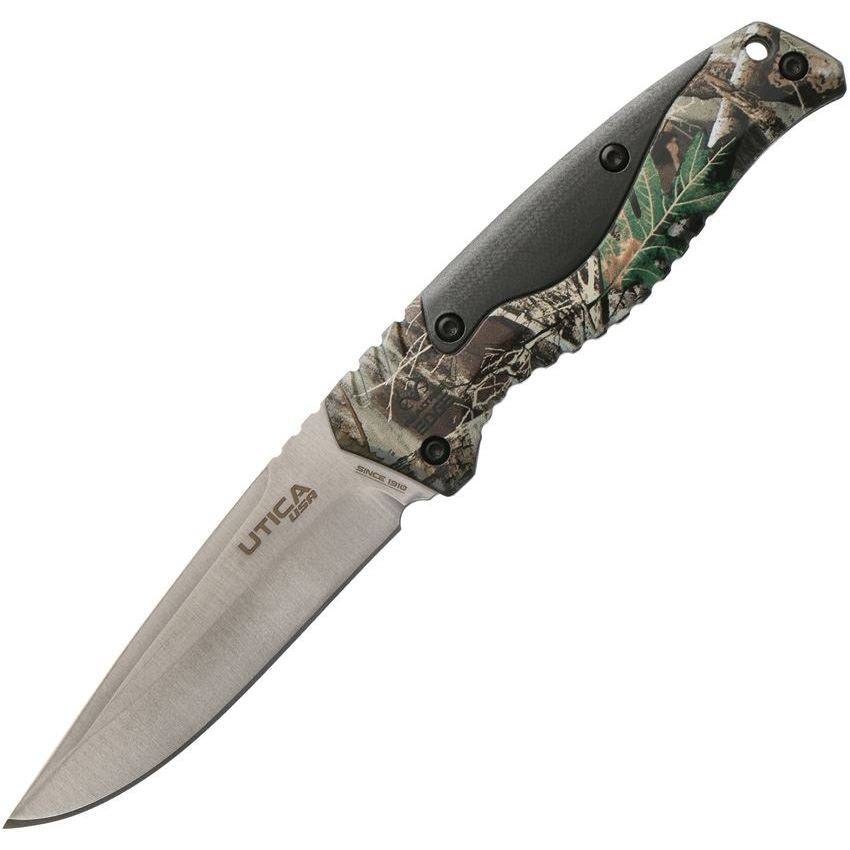 Utica 91RT1015CP Apter II Satin Fixed Blade Knife Camo Handles