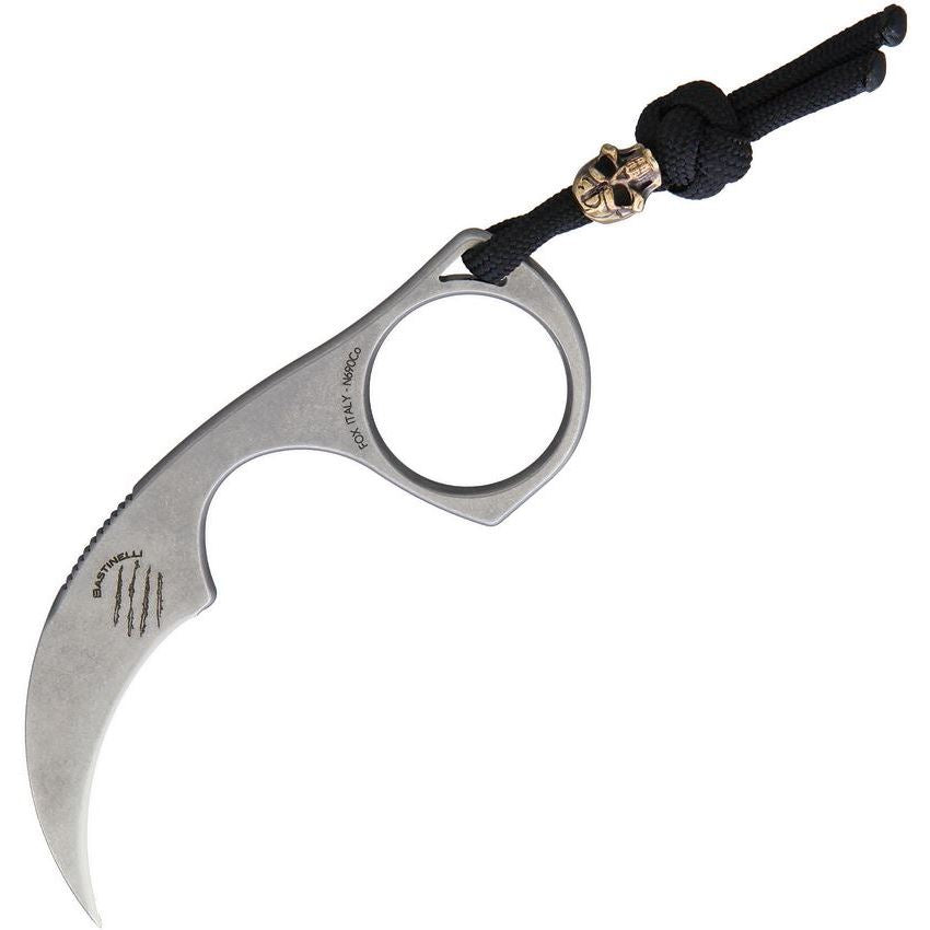 Bastinelli Creations 06Z Diagnostic Karambit Skull One Piece Fixed Blade Knife Handles