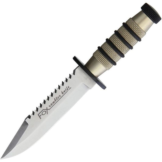 Fox 1699CHAM Mini Fox Satin Fixed Blade Knife Champagne Handles