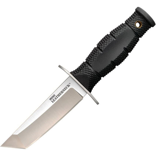 Cold Steel 39LSAA Mini Leatherneck Tanto Satin Fixed Blade Knife Black Handles