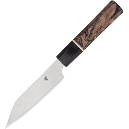 Spyderco K15GPBNBK Itamae Petty Paring Knife Burl Handles