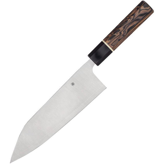 Spyderco K18GPBNBK Itamae Bunka Santoku Knife Burl Handles