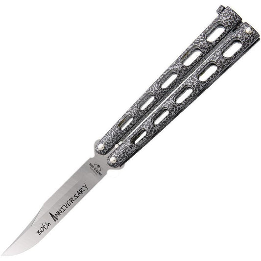 Bear & Son ANN114 Annv Vein Butterfly Knife Silver Handles