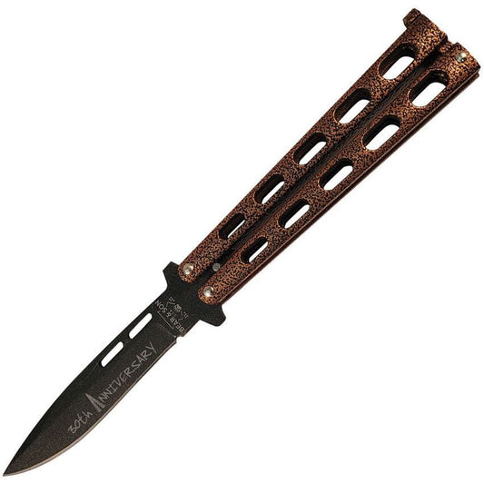 Bear & Son ANN115CV Anniversary Butterfly Black Knife Copper Handles