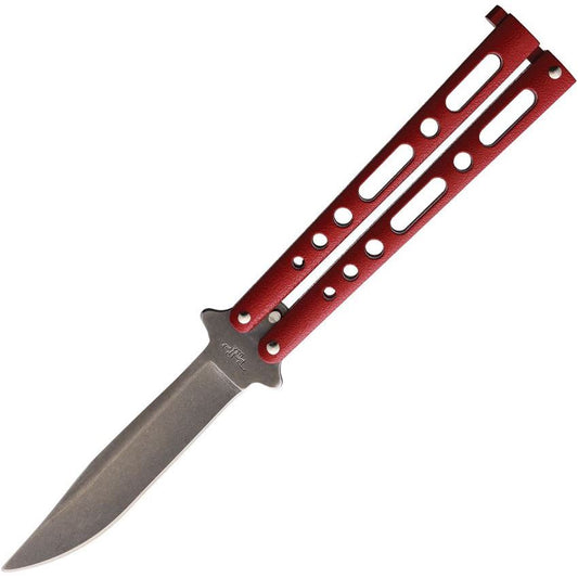 Benchmark 020 BM020 Butterfly Stonewash Knife Red Handles