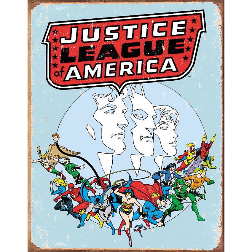 Tin Signs 1641 Retro Justice League