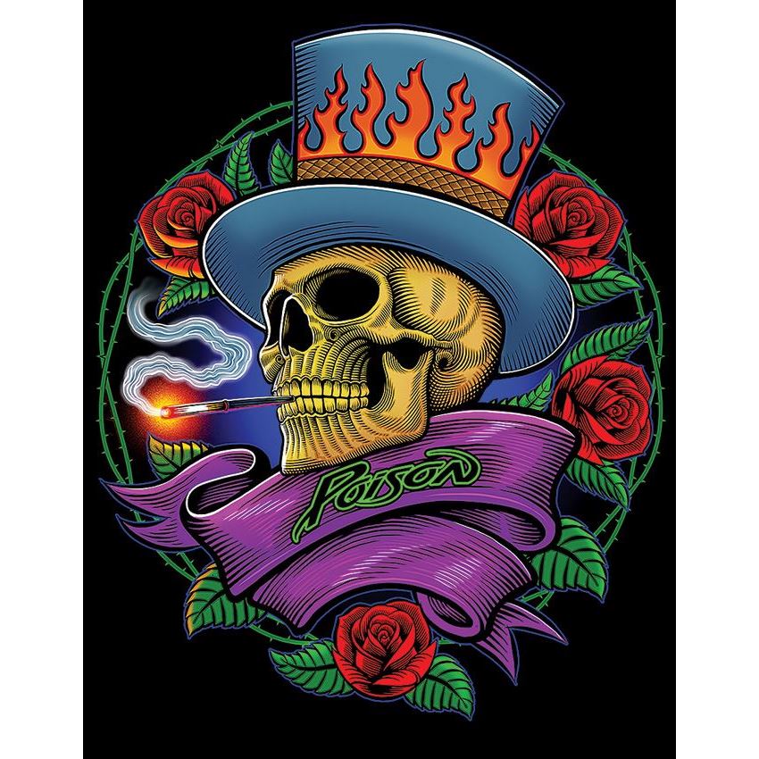 Tin Signs 2491 Poison Rose Skull