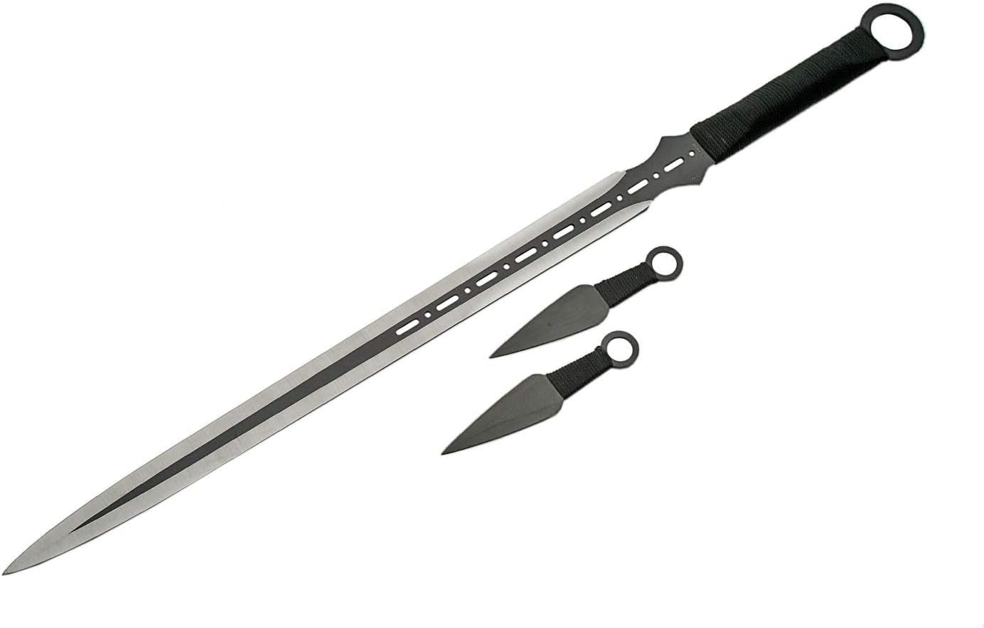 Ninja Sword with Throwing Knives, Black