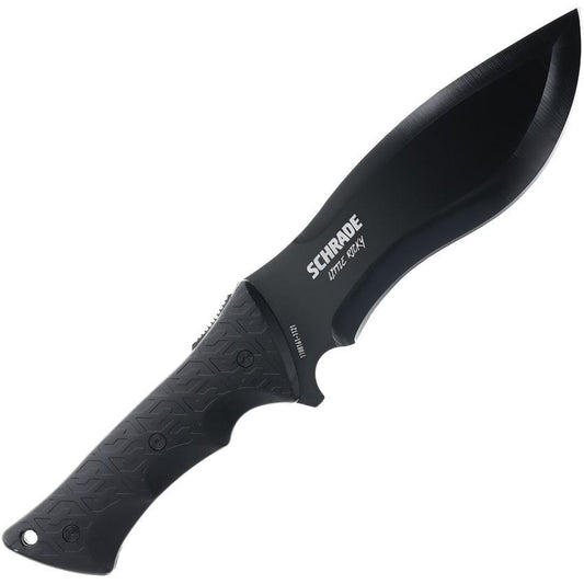 Schrade 1182513 Little Ricky Black Fixed Blade Knife Black Handles