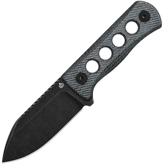 QSP 141D2 Canary Neck Black Fixed Blade Knife Denim Handles