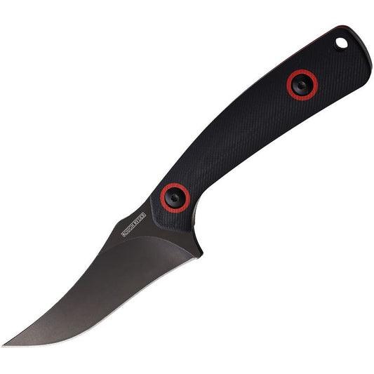 Rough Rider 2394 Skinner Black Fixed Blade Knife Black/Red Handles