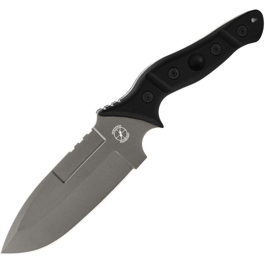 Sniper Bladeworks MAMUBS Mamu Satin Fixed Blade Knife Black Handles