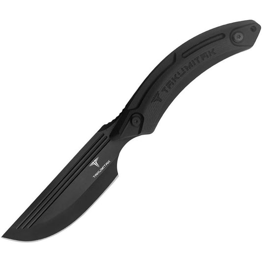 Takumitak 207BK TKF207BK Hunter Black Fixed Blade Knife Black Handles