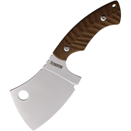 Marbles 637 Chopper Satin Fixed Blade Knife Brown Micarta Handles