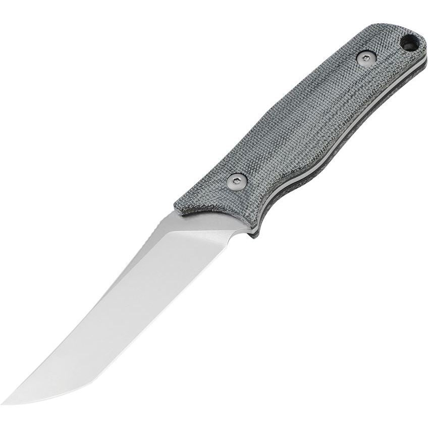 Kizer 1049A1 Elgon D2 Satin Fixed Blade Knife Black Handles