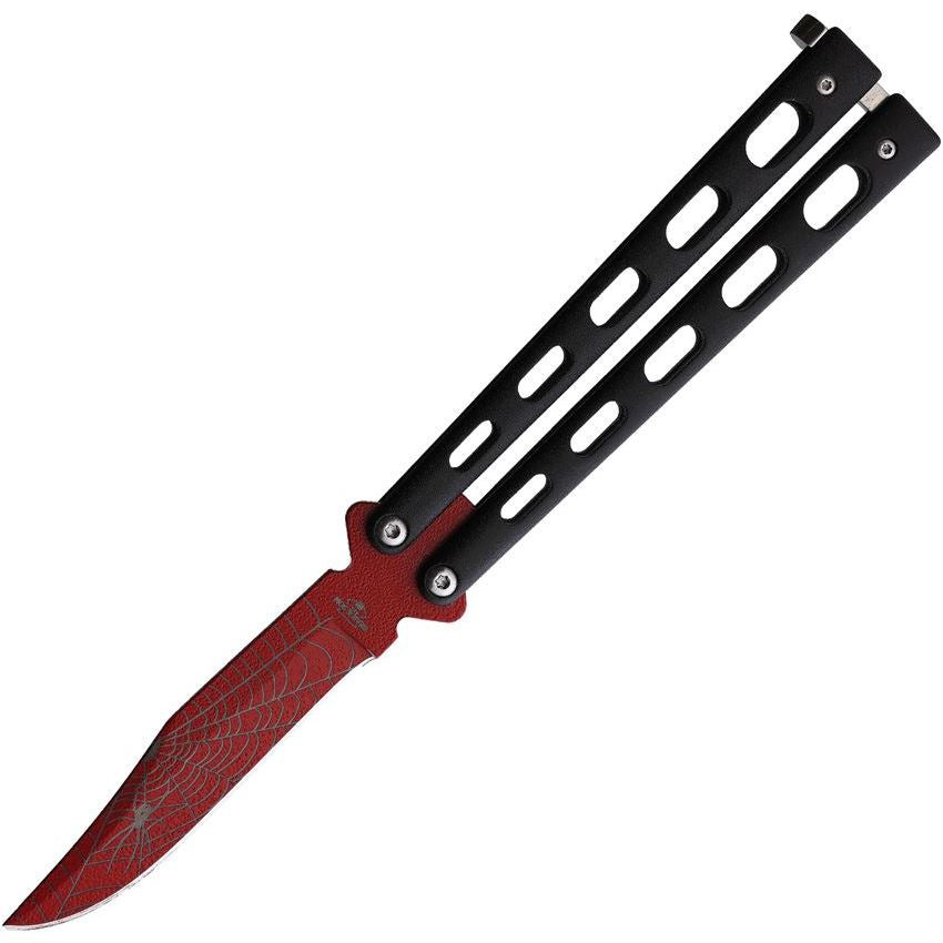 Bear & Son W114B BCW114B Widow Series Butterfly Red Knife Black Handles