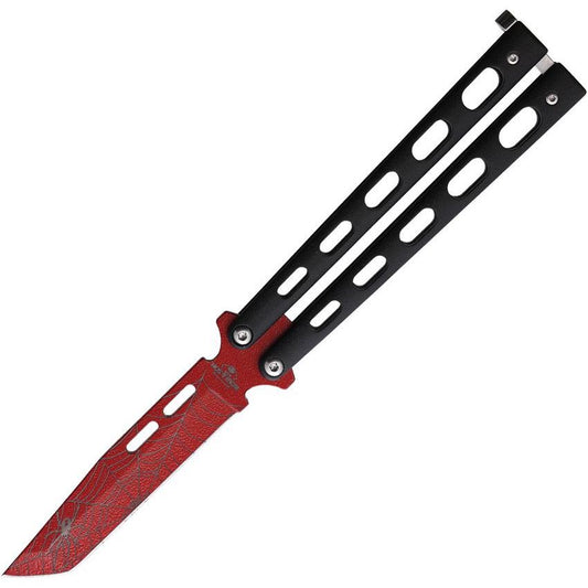 Bear & Son W115TANB Butterfly Black Widow Red Knife Black Handles