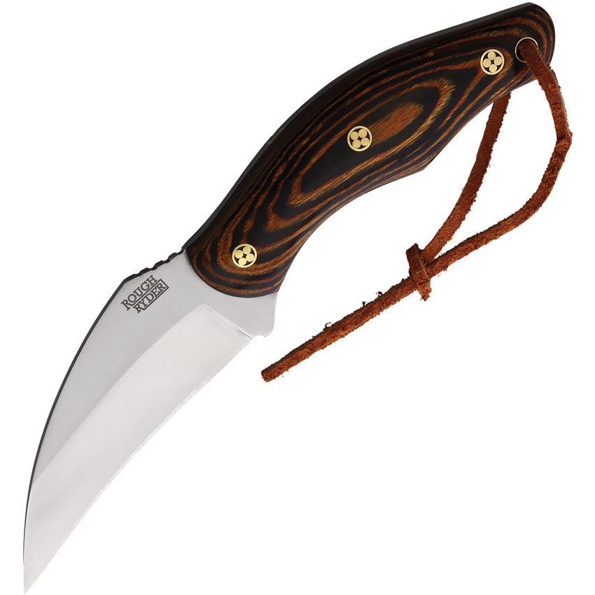 Rough Rider 2584 Rough Rider Satin Fixed Blade Knife Black/Brown Handles