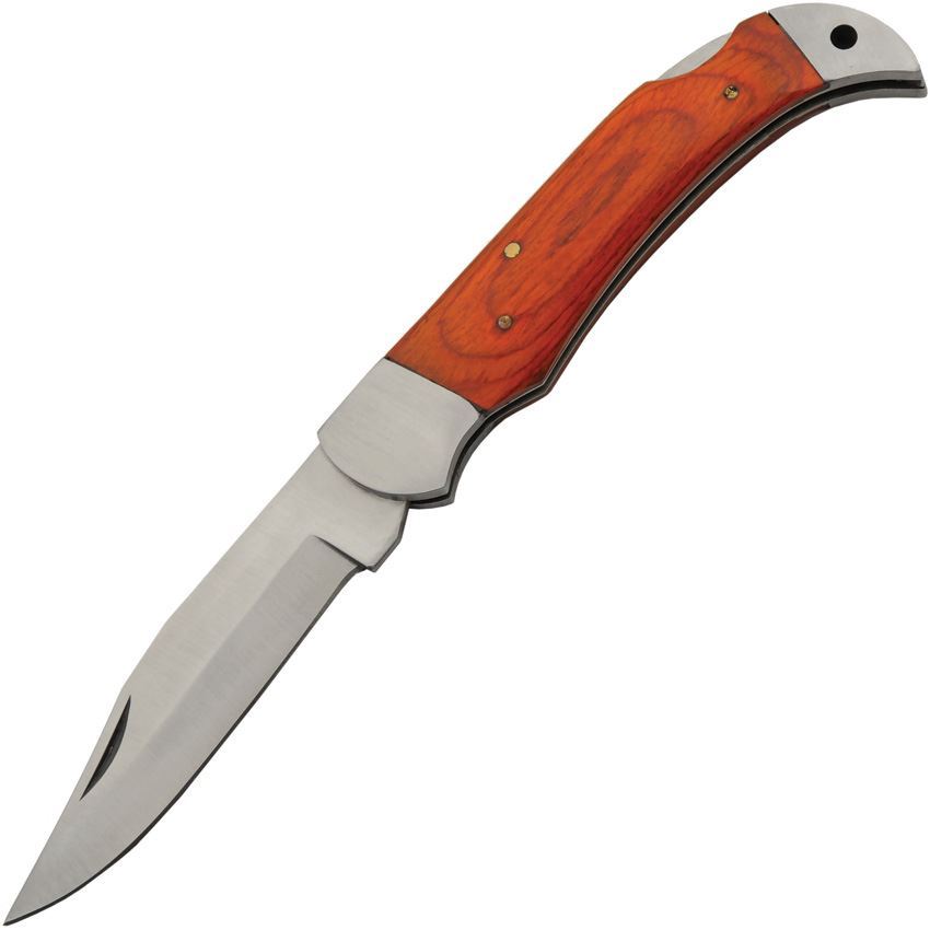 Pakistan 203477 Eagle Tail Lockback Knife Orange Pakkawood Handles